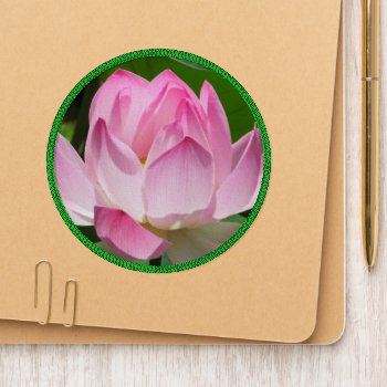 Pink Lotus Bloom Patch by Bluedarkat at Zazzle