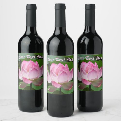 Pink Lotus Bloom Wine Label