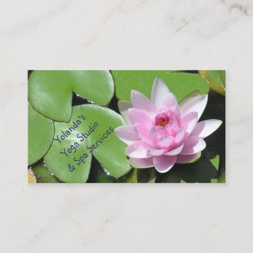 Customizable Pink Lotus Blossom and Green LilyPads,Customizable Business Card Template