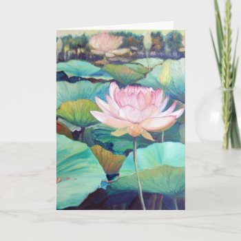 Pink Lotus Blossom Greeting Card by NewAgeInspiration at Zazzle