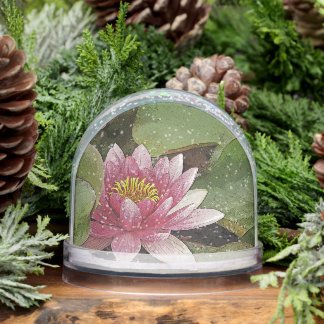 PINK LOTUS BLOSSOM SNOW GLOBE