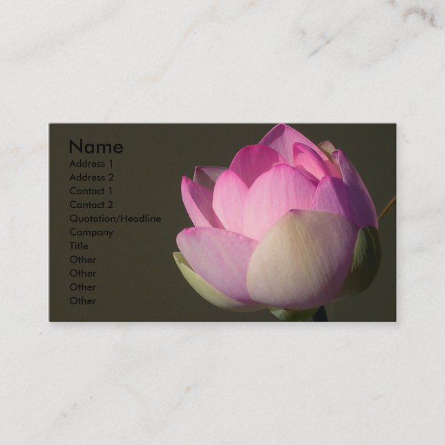 Pink Lotus Business Card (Front)