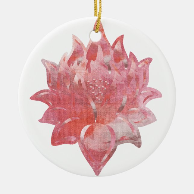 PINK LOTUS CERAMIC ORNAMENT (Front)