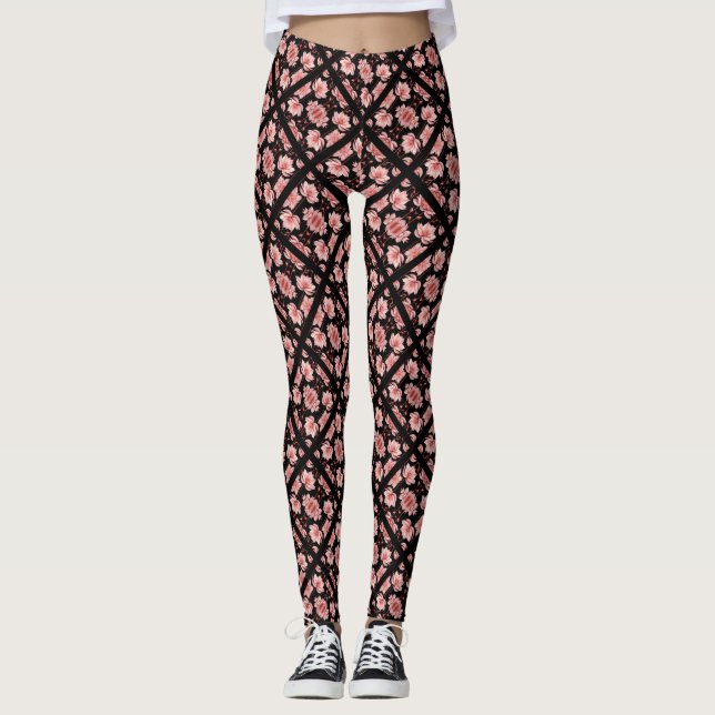 Pink Lotus Classic Leggings (Front)