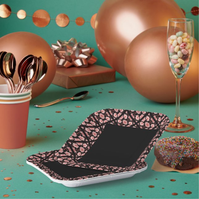 Pink Lotus Classic Paper Plates (Multi)