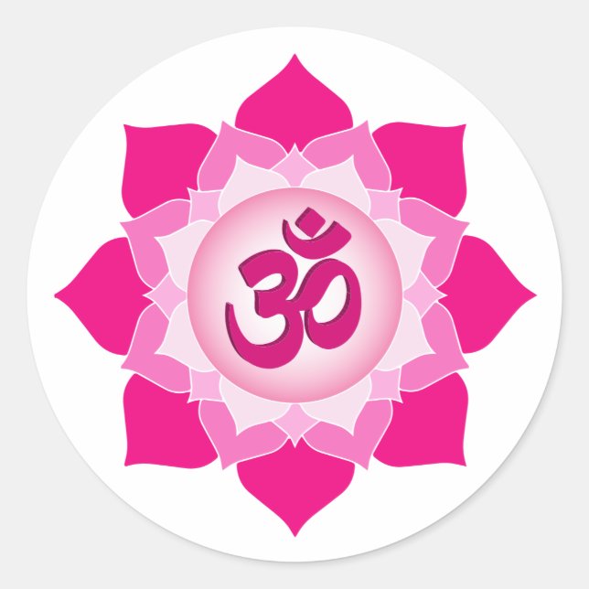 Pink lotus classic round sticker (Front)