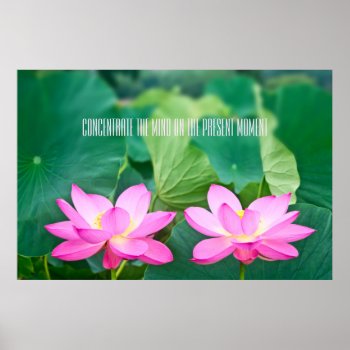 Pink Lotus Couple Inspiration Pair Pond Green Leaf Poster by BeverlyClaire at Zazzle