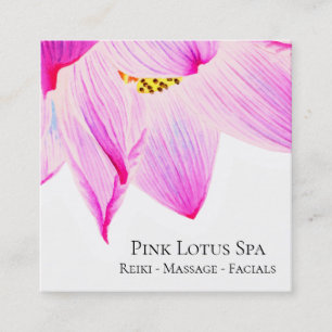 *~* Pink Lotus Day Spa - Reiki Massage Skin Care Square Business Card