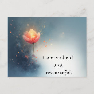 Pink Lotus Empowering Affirmation for Self-Growth Postcard