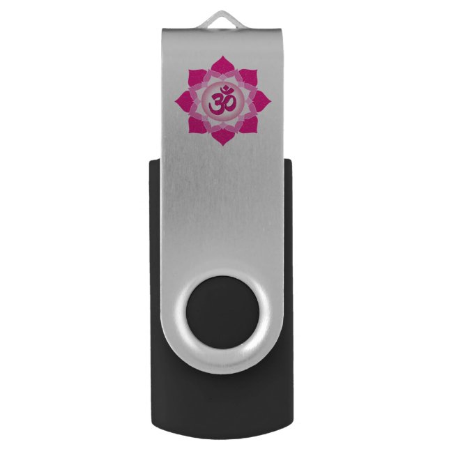 Pink lotus flash drive (Front Vertical)
