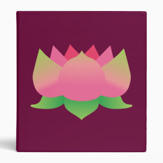 Pink Lotus Flower 3 Ring Binder