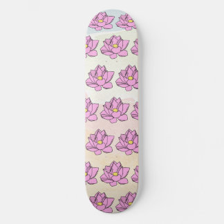 Pink Lotus Flower Art Skateboard