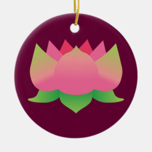Pink Lotus Flower Ceramic Ornament