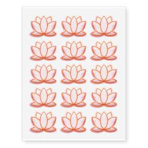 Pink Lotus Flower Design Temporary Tattoos