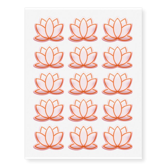 Pink Lotus Flower Design Temporary Tattoos (Front)