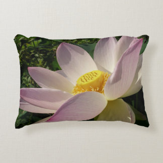 Pink Lotus Flower III Summer Floral Accent Pillow