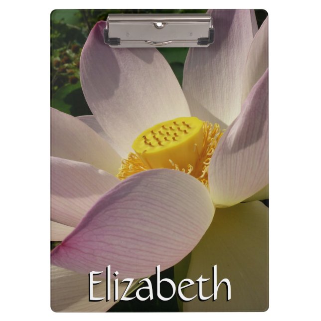 Pink Lotus Flower III Summer Floral Clipboard (Front)
