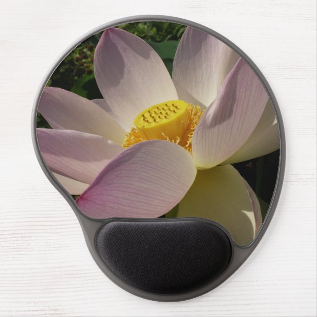 Pink Lotus Flower III Summer Floral Gel Mouse Pad (Front)