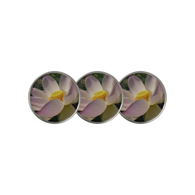 Pink Lotus Flower III Summer Floral Golf Ball Marker (3 Up)