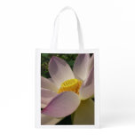 Pink Lotus Flower III Summer Floral Grocery Bag