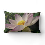 Pink Lotus Flower III Summer Floral Lumbar Pillow