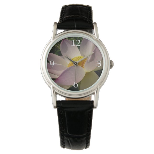 Pink Lotus Flower III Summer Floral Watch (Front)