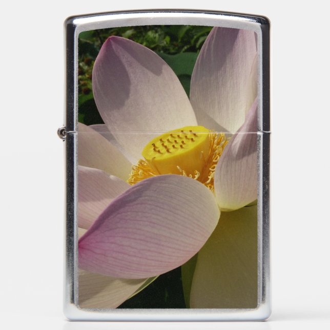 Pink Lotus Flower III Summer Floral Zippo Lighter (Front)