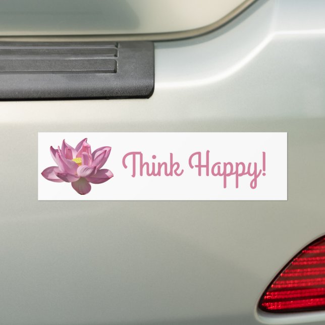Pink Lotus Flower IV Bumper Sticker (On Car)