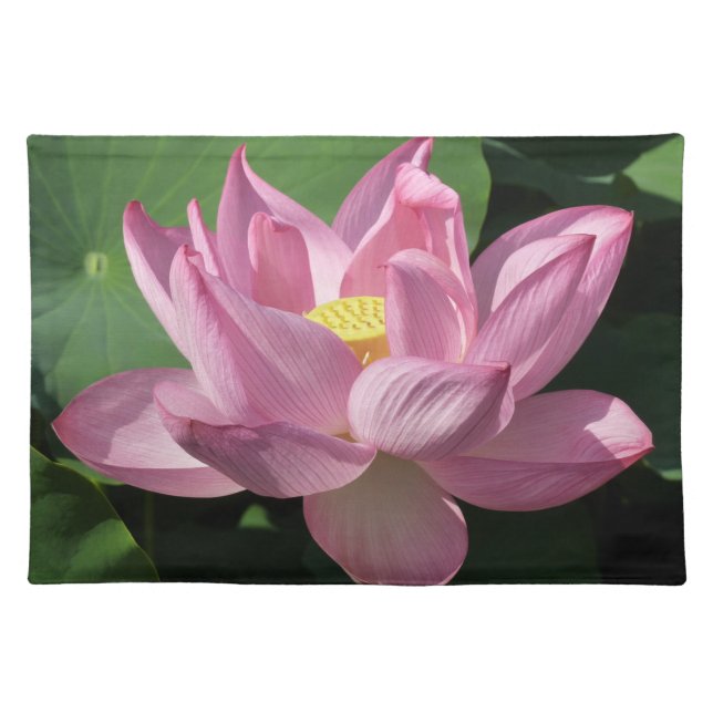 Pink Lotus Flower IV Cloth Placemat (Front)