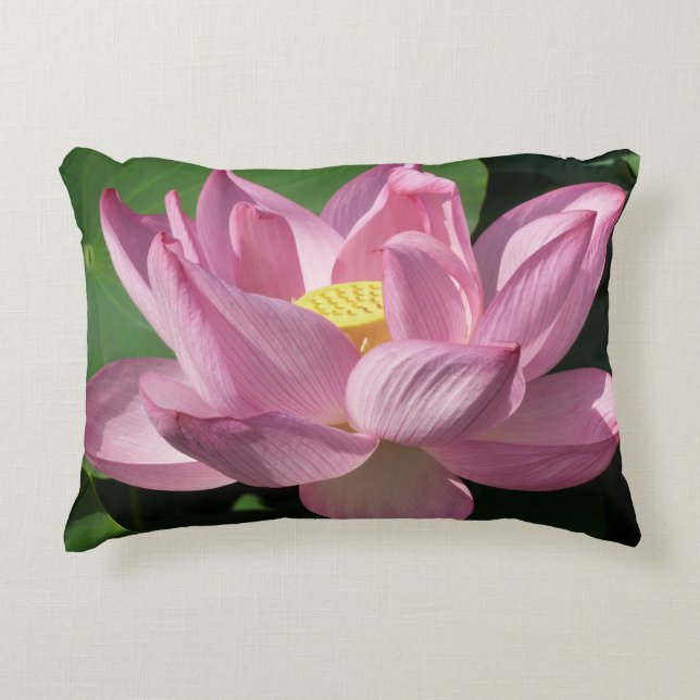 Pink Lotus Flower IV Decorative Pillow (Front)