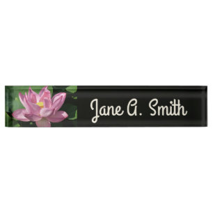 Pink Lotus Flower IV Desk Name Plate