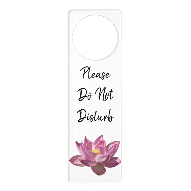 Pink Lotus Flower IV Door Hanger (Front)