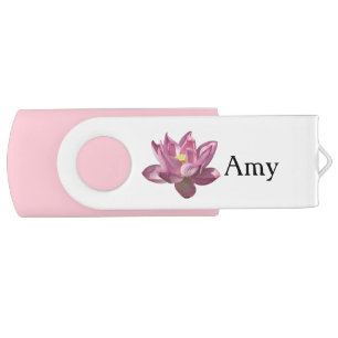 Pink Lotus Flower IV Flash Drive