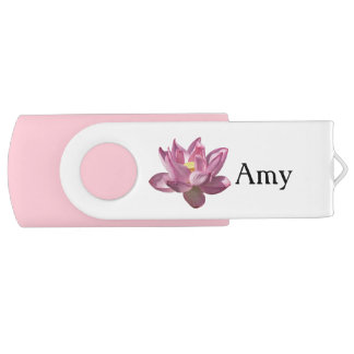 Pink Lotus Flower IV Flash Drive