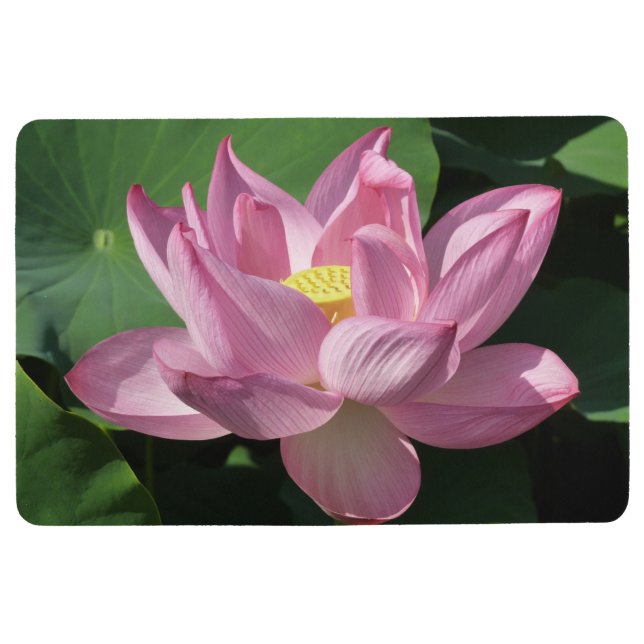 Pink Lotus Flower IV Floor Mat (Front)