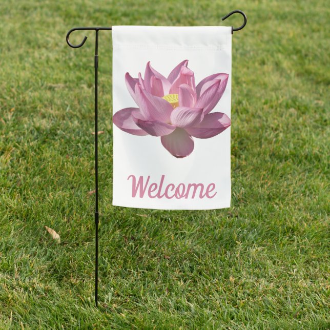 Pink Lotus Flower IV Garden Flag (In SItu)