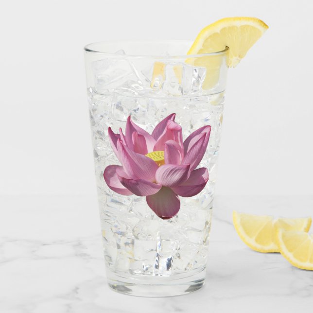 Pink Lotus Flower IV Glass (Back Ice)