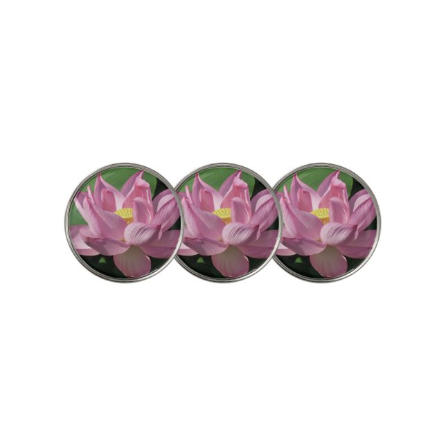 Pink Lotus Flower IV Golf Ball Marker (3 Up)