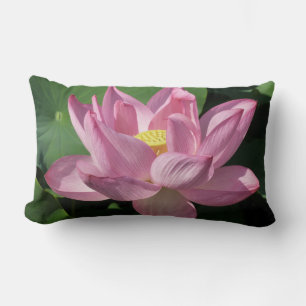 Pink Lotus Flower IV Lumbar Pillow