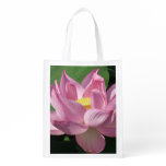 Pink Lotus Flower IV Reusable Grocery Bag