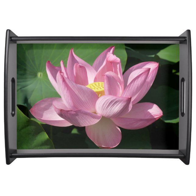Pink Lotus Flower IV Serving Tray (Front)