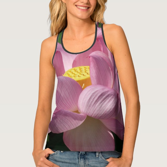 Pink Lotus Flower IV Tank Top (Front)