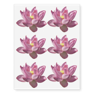 Pink Lotus Flower IV Temporary Tattoos