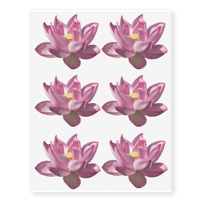 Pink Lotus Flower IV Temporary Tattoos (Front)