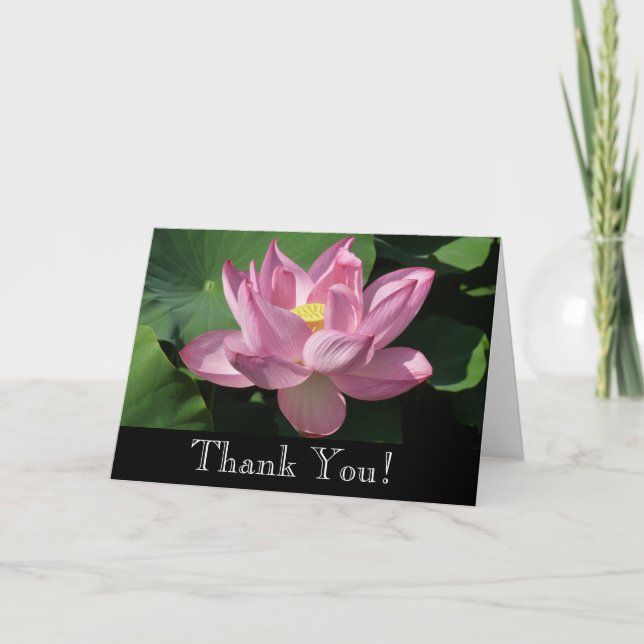 Pink Lotus Flower IV Thank You Card (Front)