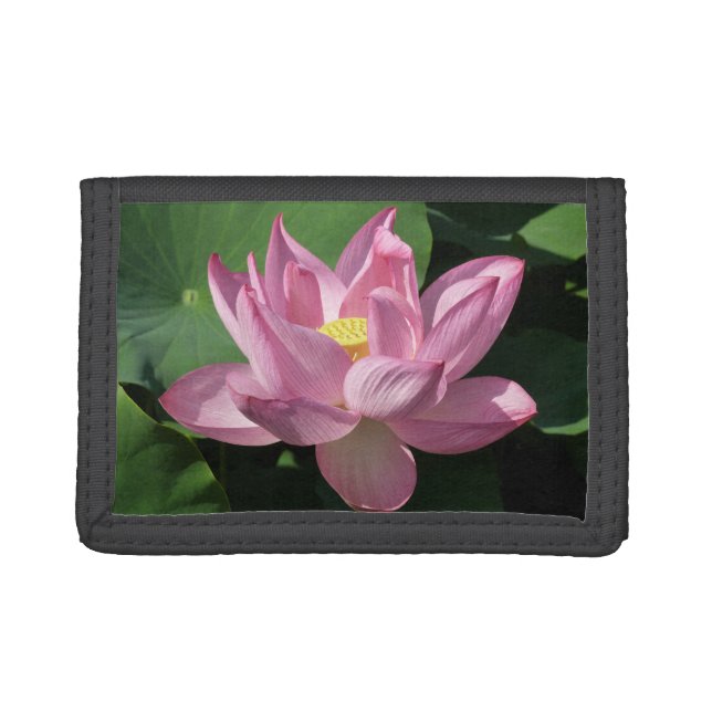 Pink Lotus Flower IV Trifold Wallet (Front)