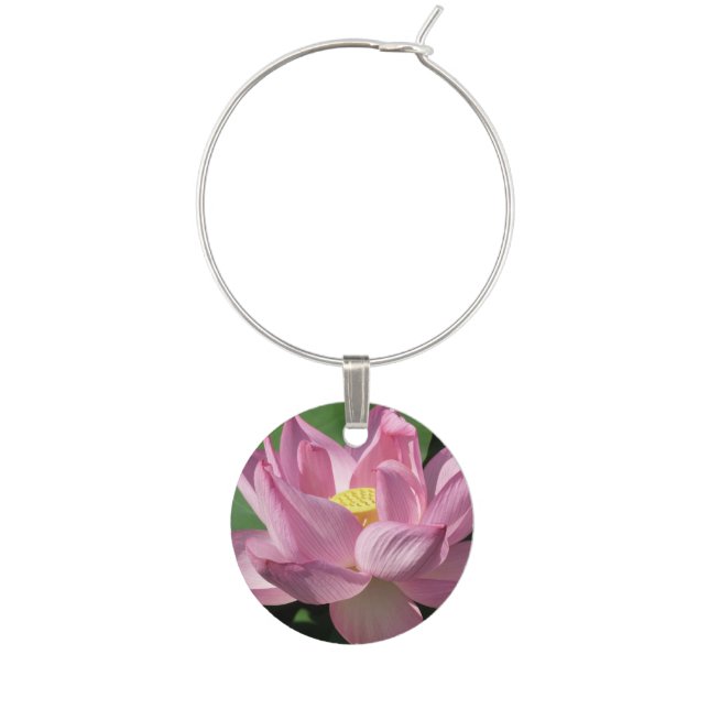 Pink Lotus Flower IV Wine Charm (Front)