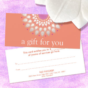 Pink Lotus Flower Massage Floral Gift Certificate