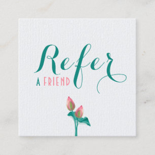 Pink Lotus Flower Minimalistic Holistic Therapist Referral Card
