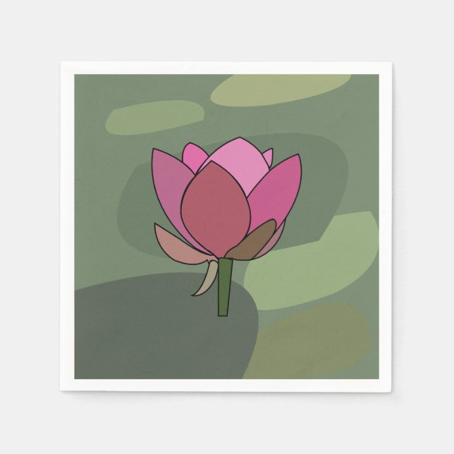 Pink Lotus Flower  Napkins (Front)
